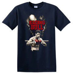 Raging Bull Boxing T Shirt Fighter w/ Red Gloves Graphic Tee Sport Apparel