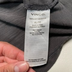 Vince Slub Cotton Henley XL Mens L/S Crew Neck Solid Taupe Minimalist Normcore