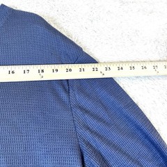 Ficerd Men’s Solid Blue V-neck Long Sleeve Thermal Waffle T-Shirt Size XL