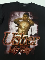 Vintage 90s Usher My Way Music Promo Rap Tour T-Shirt Size XL DRY ROT