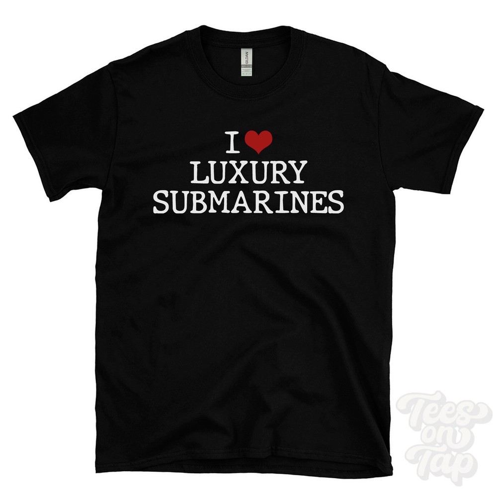I LOVE LUXURY SUBMARINES T-SHIRT heart watercraft vehicles funny cool gift
