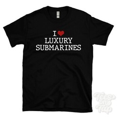 I LOVE LUXURY SUBMARINES T-SHIRT heart watercraft vehicles funny cool gift