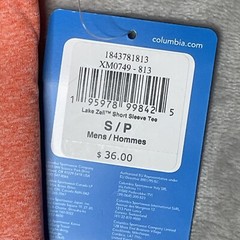 Columbia Omni-Wick T-Shirt Mens Small Orange Lake Zell Regular Fit Tee