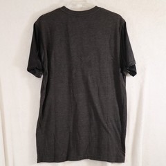 MOST OFCL SEVEN Men’s T‑Shirt Gray Faux Leather Short Sleeves Grunge Bike–Size L