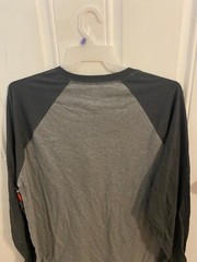 BRAND NEW MEN’S SIZE 2XL HANES X-TEMP CHARCOAL HEATHER HENLEY LONG SLEEVE SHIRT