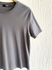 Mens Liquid Luxury T-Shirt Medium GRAY Interlock Crew Neck Murano Short Slv