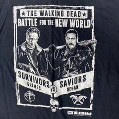 The Walking Dead Grimes vs. Negan Graphic T Shirt Size Medium Black Unisex