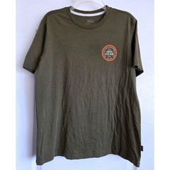 REI Co-op Mens Graphic T-Shirt Olive Green Pine Tree Logo Organic Blend Sz M