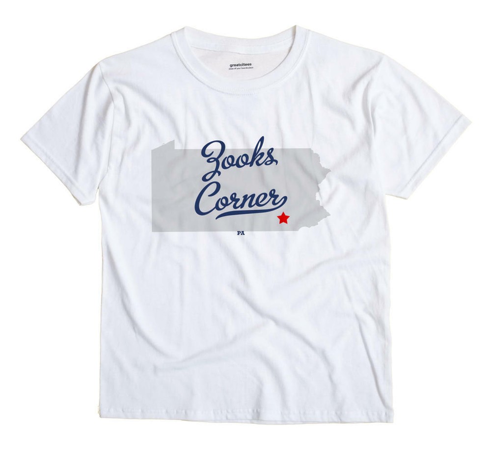 Zooks Corner Pennsylvania PA T-Shirt MAP