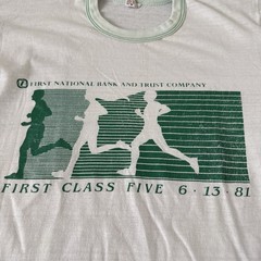 Vintage 1981 First Class Five Road Race T Shirt Russell Athletic USA Medium