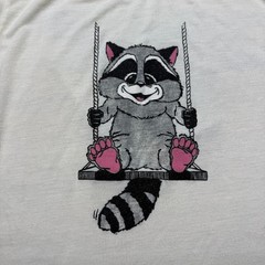 Vintage 80s Raccoon on Swing Single Stitch Graphic T-Shirt Men’s – Size Large