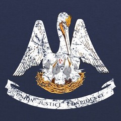 Louisiana Flag State Pride Triblend Mens T-Shirt – Vintage Navy