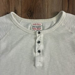 Lucky Brand Lived In Thermal Henley Mens Medium Waffle Knit Long Sleeve