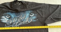 Wild Look Wolf Double Sided Backhit T Shirt L/XL Black
