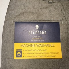 NWT Stafford Men’s 42 x 30 Classic Fit Flat Front Year Round Trouser Pants $70