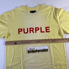 Purple Brand T-shirt Mens Size Medium LS Yellow Red Applique Sun Dyed Hang Tag