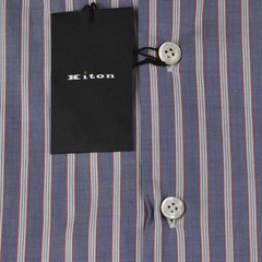 NEW KITON MULTICOLOR COTTON SHIRT US 18 – EU 46 MUL