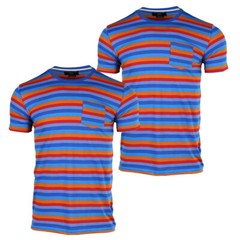 Beautiful Giant Men’s Fashion Striped Pocket T-shirt Crewneck Regular ORANGE