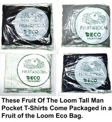 Fruit Of The Loom Tall Man Pocket T-Shirts Sizes MT LT XLT Up To 4 Color Options