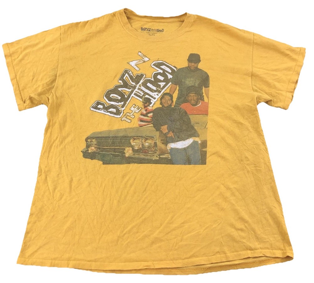 Boyz N The Hood Shirt Mens XL Yellow Movie Graphic Tee Tagless Hip Hop