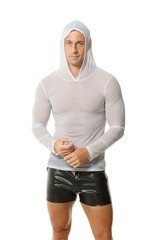 Mens Transparent T-shirt Glossy Tight Boxer Shorts Casual Breathable Sports Suit