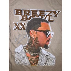 Chris Brown Breezy Bowl XX Tour T Shirt Tan Summer Walker Bryson Tiller Small