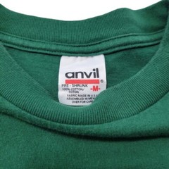90s Vintage Anvil Shirt Size Medium Nature Tee Wolf Graphic Print T-Shirt Green