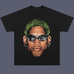 DENNIS RODMAN Green Head Vintage Tee, DENNIS RODMAN T-Shirt, Unisex Basketball