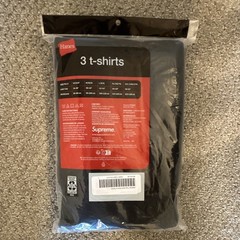 Hanes Supreme x Hanes Tagless Logo Cotton Knit T-Shirt 3-Pack Black L/G