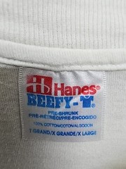 Hanes Beefy-T Men’s XL White Cotton Crewneck T-Shirt Pre-Shrunk