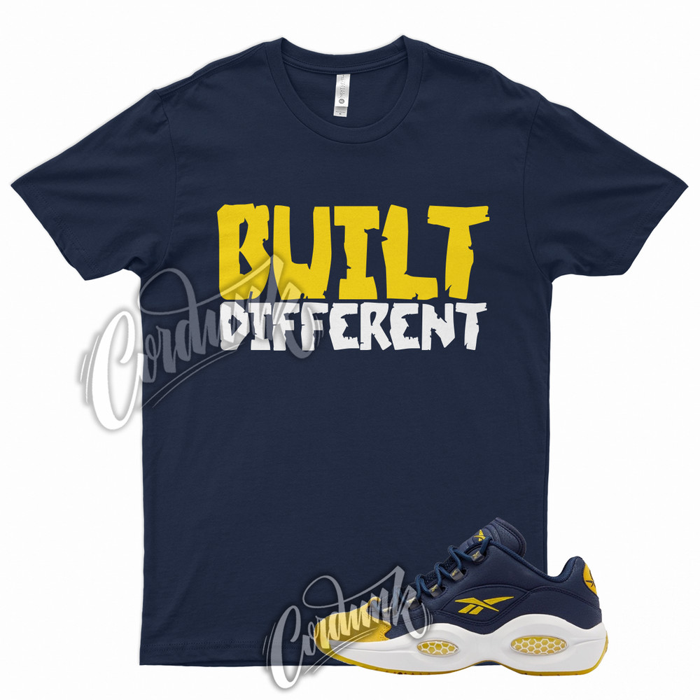 BUILT T Shirt for Question Low Reverse Unworn Navy Yellow Michigan Dunk 1