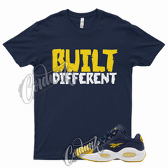 BUILT T Shirt for Question Low Reverse Unworn Navy Yellow Michigan Dunk 1