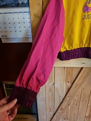 Nike Just Do It Color Block Long Sleeve Half Shirt Size Small Yellow, Purple