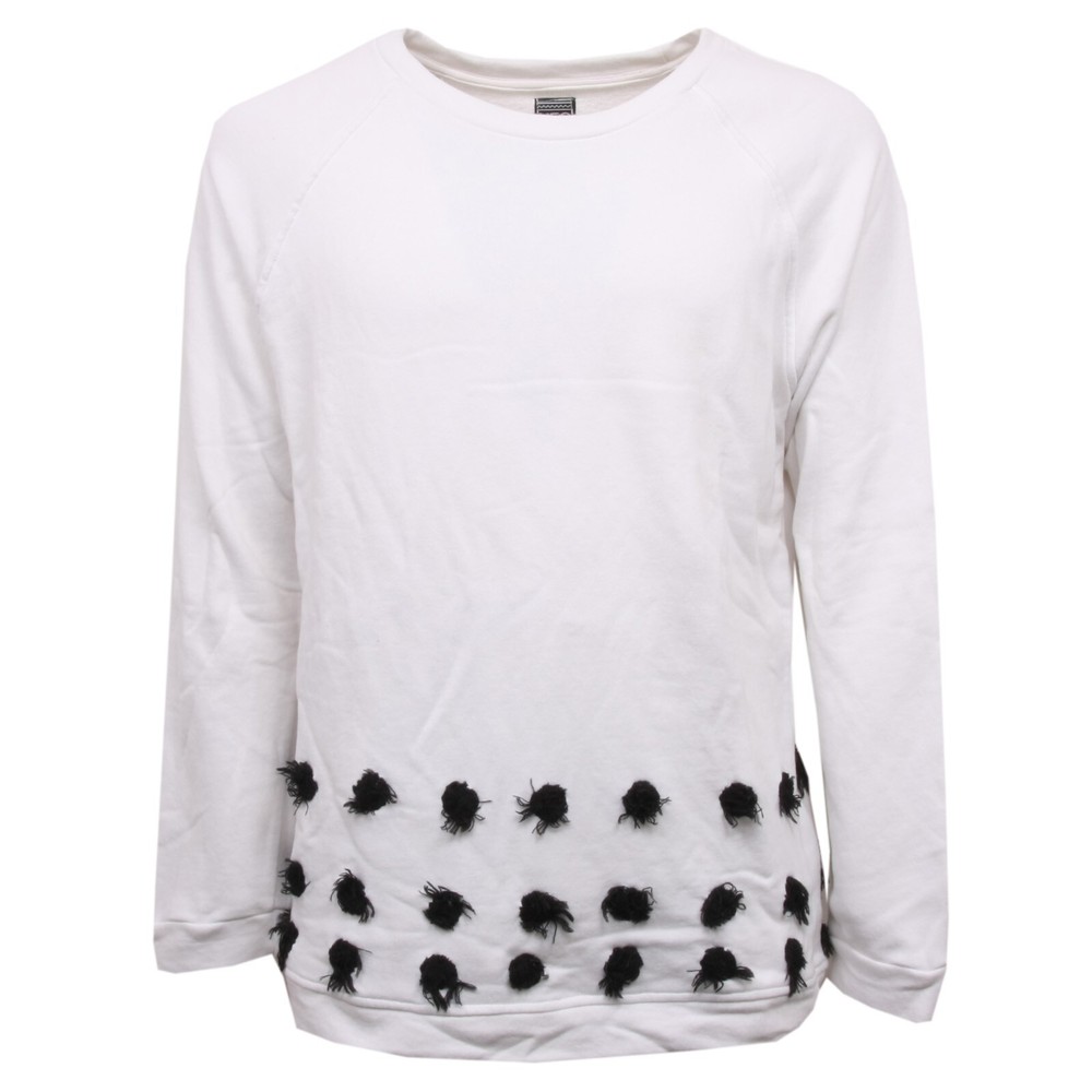 C7242 felpa uomo NEO MODENA bianco/nero pois sweatshirt man