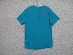 Reebok Shirt Medium Adult Blue Athletic Running Stretch Logo Modern Fit Mens M