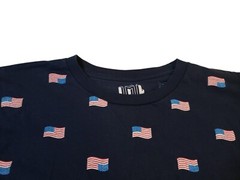 Isaac Morris Design t-shirt Mens Blue with American Flags Patriotic July 4th XXL