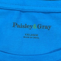 NWT Paisley & Gray Lucas Azure Blue Crewneck Short Sleeve T-Shirt Mens XXL