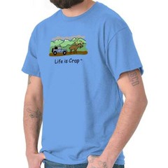 Life Is Crap Wildlife Outdoors Funny Camping Womens or Mens Crewneck T Shirt Tee