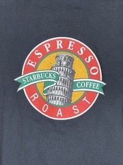 Vintage Shirt Starbucks Coffee Espresso 80s 90s Seattle Pisa Single Stitch Black