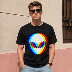 Alien Head Trippy Vaporwave Graphic T-Shirt – Cotton Retro Tee