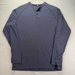 Public Rec Shirt Mens Medium Navy Blue Henley Work Out Stretch Performance