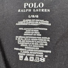 Polo Ralph Lauren V-Neck T-Shirt Mens L Black Red Pony Logo Classic Fit Cotton
