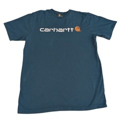 Carhartt Original Fit T Shirt Men’s L Tall Blue Front Logo Graphic Workwear Tee