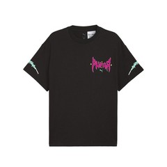 PUMA Hoops X Rick And Morty Crew Neck Short Sleeve T-Shirt Mens Black Casual To