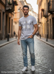 $50 ARMANI EXCHANGE Grey MILAN NYC Short Sleeve Slim Fit Designer T-shirt NWT