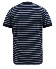 D555 Duke Big Mens Jacquard Stripe T-Shirt Navy 2XL 3XL 4XL 5XL 6XL (601301)