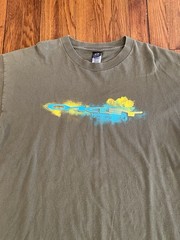Vintage Y2K Oakley Software Spellout Logo Shirt Size XL Olive Green
