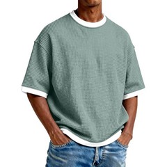 Men’s Oversized Crew Neck T Shirt Cotton Blend Casual Loose Fit Summer Tee Top