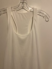 Ouku Mens size large Racerback Polyester blend stretch flat knit White NWT
