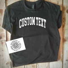 Custom Print College Style T-Shirt – Personalised, Varsity Top, Various Colours
